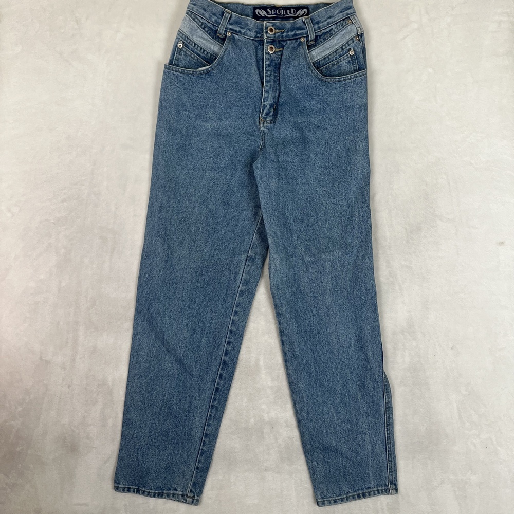 VTG Get Spoiled by Squeeze Relaxed Tapered Jeans Womens 10 Blue High Rise Denim